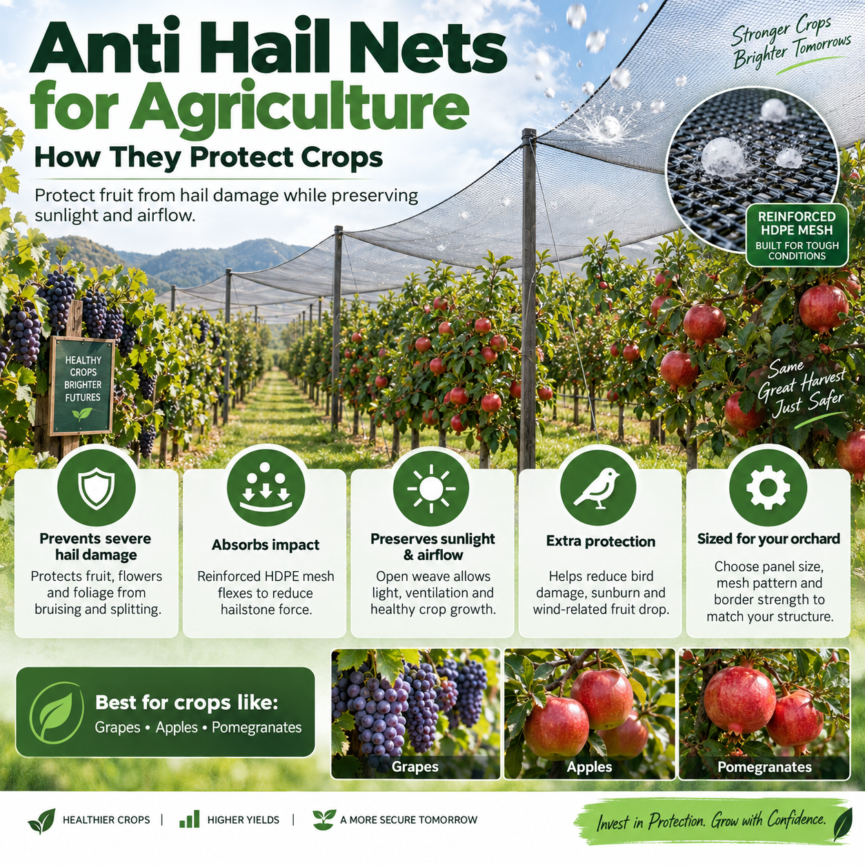 Anti Hail Nets for Agriculture: How They Protect Crops